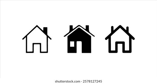 Home icon set illustration on white background. Home icon vector set. 