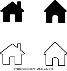 Home icon set, home illustration, home illustration set, home silhouette
