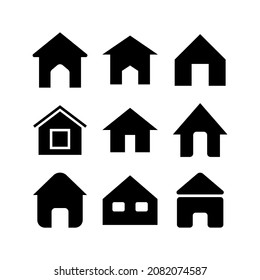 Home icon set isolated on white background