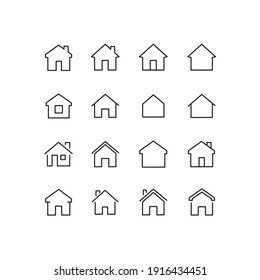 Home Icon Set - Multiple Homes Vector - Website Symbols