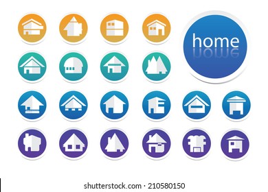Home icon set. Real estate,vector house