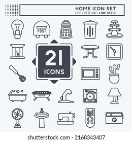 Home Icon Set. suitable for Education symbol. line style. simple design editable. design template vector. simple symbol illustration