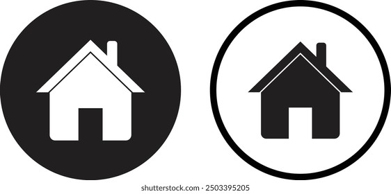 Startseite Symbol in zwei Stilen gesetzt. Haussymbol . Webhome-Symbolvektor