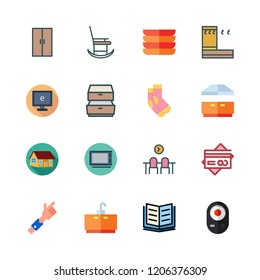 home icon set. vector set about tablet, tap, drawers and house icons set.