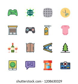 home icon set. vector set about pijama, garage, wine and scissors icons set.