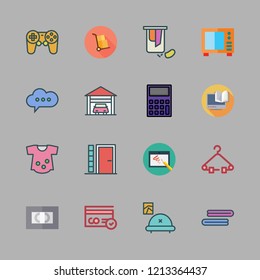 home icon set. vector set about tablet, packs, ebook and hanger icons set.