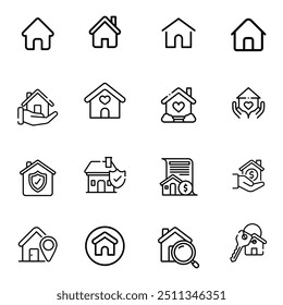 Diseño de Vector de conjunto de iconos para el hogar