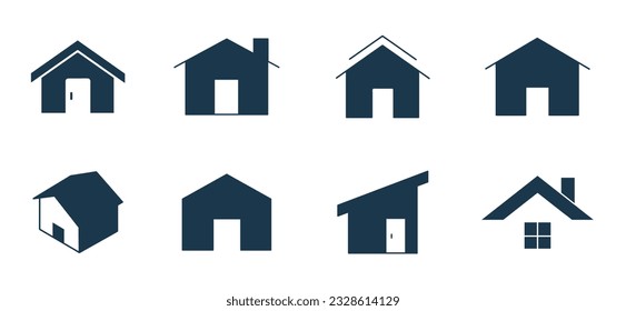 Home icon set vector. House Icon, Building, Symbol illustration