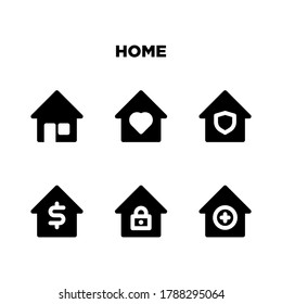Home icon set vector illustration template on a white background