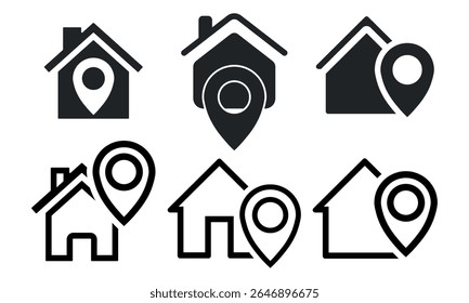 Home icon set. Vector illustration.