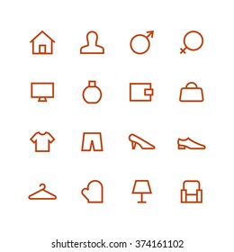 Conjunto de iconos de casa - Vector minimalista. Diferentes símbolos en el fondo blanco.