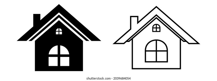 home icon set, home vector set, home symbol illustrations