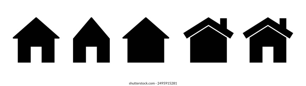Home icon set. web homepage symbol. website home button.