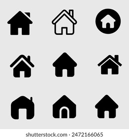 Home icon set for web sites and user interface vector art illustration.
