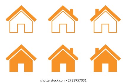 Home Icon Set for Websites and Apps, House and Main Page Symbols, Vector Illustration.
