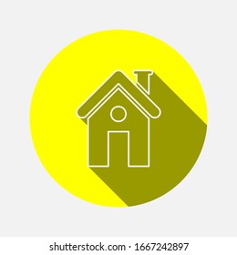 Home icon with shadow on background