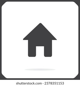 Icono de inicio con sombra sobre fondo gris