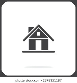 Home-Symbol mit Schatten auf grauem Hintergrund