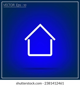 Home icon with shadow on a grey background