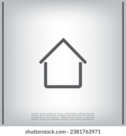 Home-Symbol mit Schatten auf grauem Hintergrund