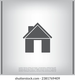 Home icon with shadow on a grey background