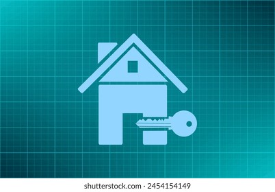 Home-Symbol mit Schatten auf grauem Hintergrund