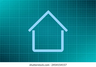 Home icon with shadow on a grey background