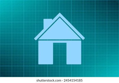 Home-Symbol mit Schatten auf grauem Hintergrund