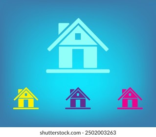 Home icon with shadow on a grey background