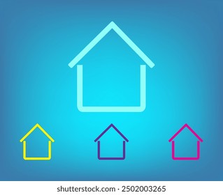 Home icon with shadow on a grey background