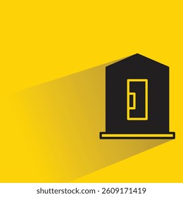 home icon with shadow on yellow background
