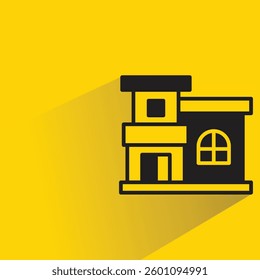 home icon with shadow yellow background
