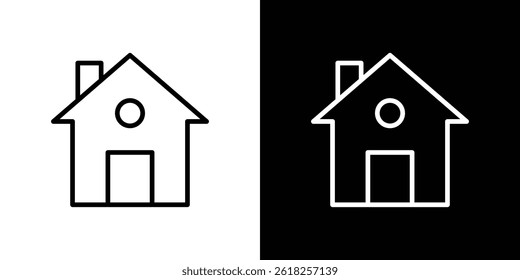 Home icon shape graphic simple plain clipart symbol. thin line outline art