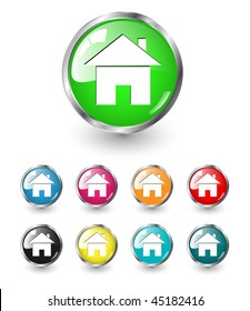 Home icon sign, multicolored vector set