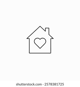 Home icon with sign on a white background