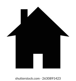 Home Icon Silhouette – Black House Symbol Isolated on White Background