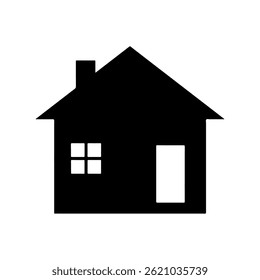 Início ícone silhueta ícone vetor design plano em fundo branco.