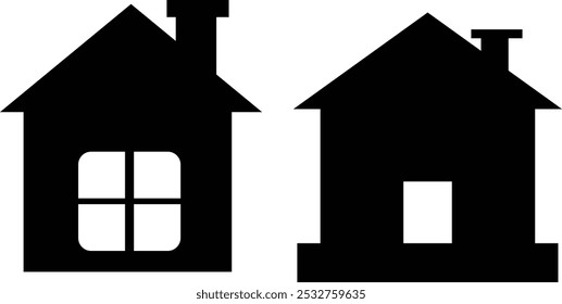 Vector de la silueta del icono del hogar e ilustración de fondo blanco 