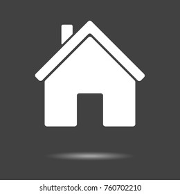 Home icon - simple flat design isolated on grey background, vector