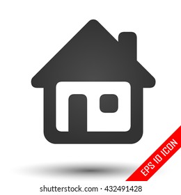 Home icon. Simple flat logo of home on white background. House picture. Vector illustration.