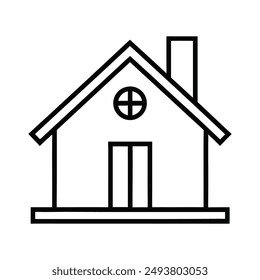 Home Icon: A simple house symbol often used for home pages or navigation vector silhouette illustration