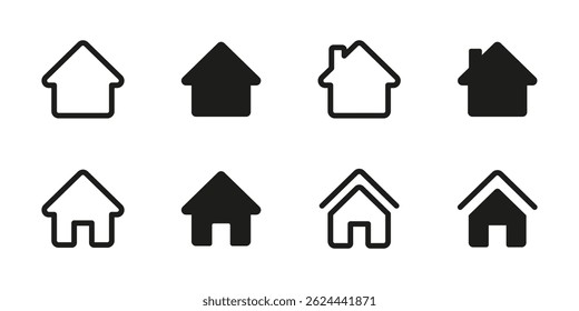 Home icon. Simple house vector illustration. Residential building symbol. Real estate, property and architecture pictogram for web and mobile interfaces.