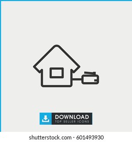home icon. simple outline home vector icon. on white background.