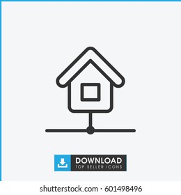 home icon. simple outline home vector icon. on white background.