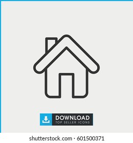home icon. simple outline home vector icon. on white background.