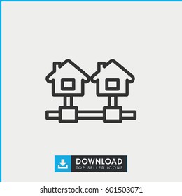 home icon. simple outline home vector icon. on white background.