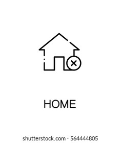 Home icon. Single high quality outline symbol for web design or mobile app. Thin line sign for design logo. Black outline pictogram on white background