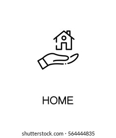 Home icon. Single high quality outline symbol for web design or mobile app. Thin line sign for design logo. Black outline pictogram on white background