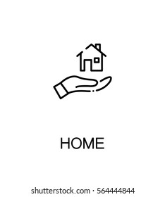 Home icon. Single high quality outline symbol for web design or mobile app. Thin line sign for design logo. Black outline pictogram on white background