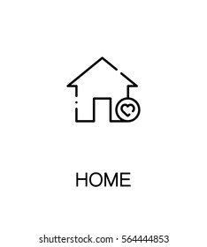 Home icon. Single high quality outline symbol for web design or mobile app. Thin line sign for design logo. Black outline pictogram on white background
